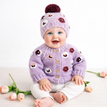 Load image into Gallery viewer, Huggalugs - Pansy Lilac Beanie Hat for Baby & Kids - M (6-24 months)