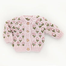 Load image into Gallery viewer, Huggalugs - Bitty Blooms Blush Cardigan Sweater for Baby & Toddler - 2-3T