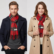 Load image into Gallery viewer, Glory Max - Unisex Soft Cashmere Feel Stewart Plaid Winter Muffler Scarf - Navy