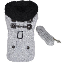 Load image into Gallery viewer, Doggie Design - Grey Herringbone Designer Harness Coat - X-Large