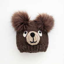 Load image into Gallery viewer, Huggalugs - Brown Bear Knit Beanie Hat for Babies, Toddlers & Kids - S (0-6 months)