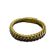 Load image into Gallery viewer, Maya J - Men's Bracelets - Stainless-Steel & Leather -2 Pk (By Style) - Black Leather & White Gold-Plated / Style - 4
