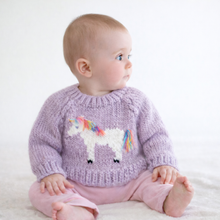 Load image into Gallery viewer, Huggalugs - Unicorn Sweater for Baby & Toddler Girls - 0-6 months