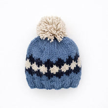 Load image into Gallery viewer, Huggalugs - Geo Slate Blue Beanie Hat for Baby & Kids - S (0-6 months)