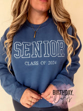 Load image into Gallery viewer, BIRTHDAY OUTFITS - Custom Varsity Embroidered Crewneck/Hoodies: White / Hoodie / S
