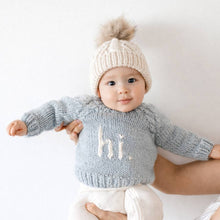 Load image into Gallery viewer, Huggalugs - Hi. Surf Bllue Crew Neck Sweater Baby & Toddler - 6-12 months