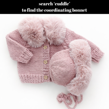 Load image into Gallery viewer, Huggalugs - Fur Collar Rosy Cardigan Sweater for Baby & Toddler - 0-6 months
