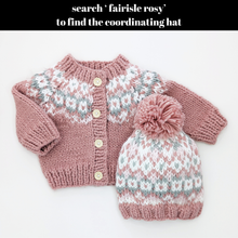 Load image into Gallery viewer, Huggalugs - Fairisle Rosy Cardigan Sweater for Baby & Toddler: 6-12 months