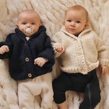 Load image into Gallery viewer, Huggalugs - Shawl Collar Indigo Cardigan Sweater for Baby & Toddler: 12-18 months