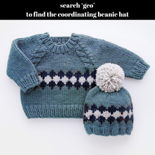 Load image into Gallery viewer, Huggalugs - Geo Sweater Slate Blue for Baby & Toddler - 6-12 months
