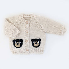 Load image into Gallery viewer, Huggalugs - Black Bear Cardigan for Baby & Toddler - 0-6 months