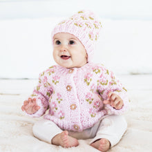 Load image into Gallery viewer, Huggalugs - Bitty Blooms Blush Cardigan Sweater for Baby & Toddler due July: 12-18 months