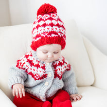 Load image into Gallery viewer, Huggalugs - Fairisle Red Cardigan Sweater for Baby & Toddler: 6-12 months