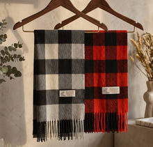 Load image into Gallery viewer, Glory Max - Unisex Soft Cashmere Feel Buffalo Plaid Winter Muffler Scarf - Black