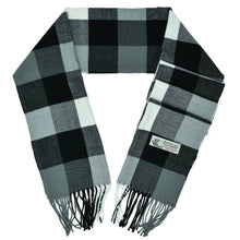Load image into Gallery viewer, Glory Max - Unisex Soft Cashmere Feel Buffalo Plaid Winter Muffler Scarf - Black
