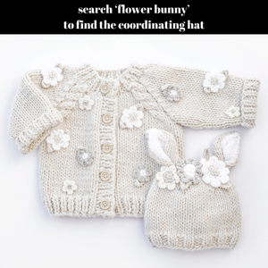 Huggalugs - Flower Cardigan Sweater Natural Baby & Toddler due July: 6-12 months