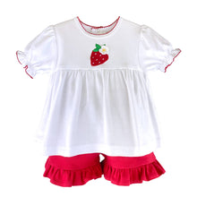 Load image into Gallery viewer, Petit Ami &amp; Zubels - Knit Strawberry Shirt &amp; Shorts Set - 24 Month
