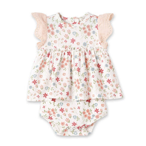 Tesa Babe - Prairie Petals Bamboo Skirted Bodysuit: NB