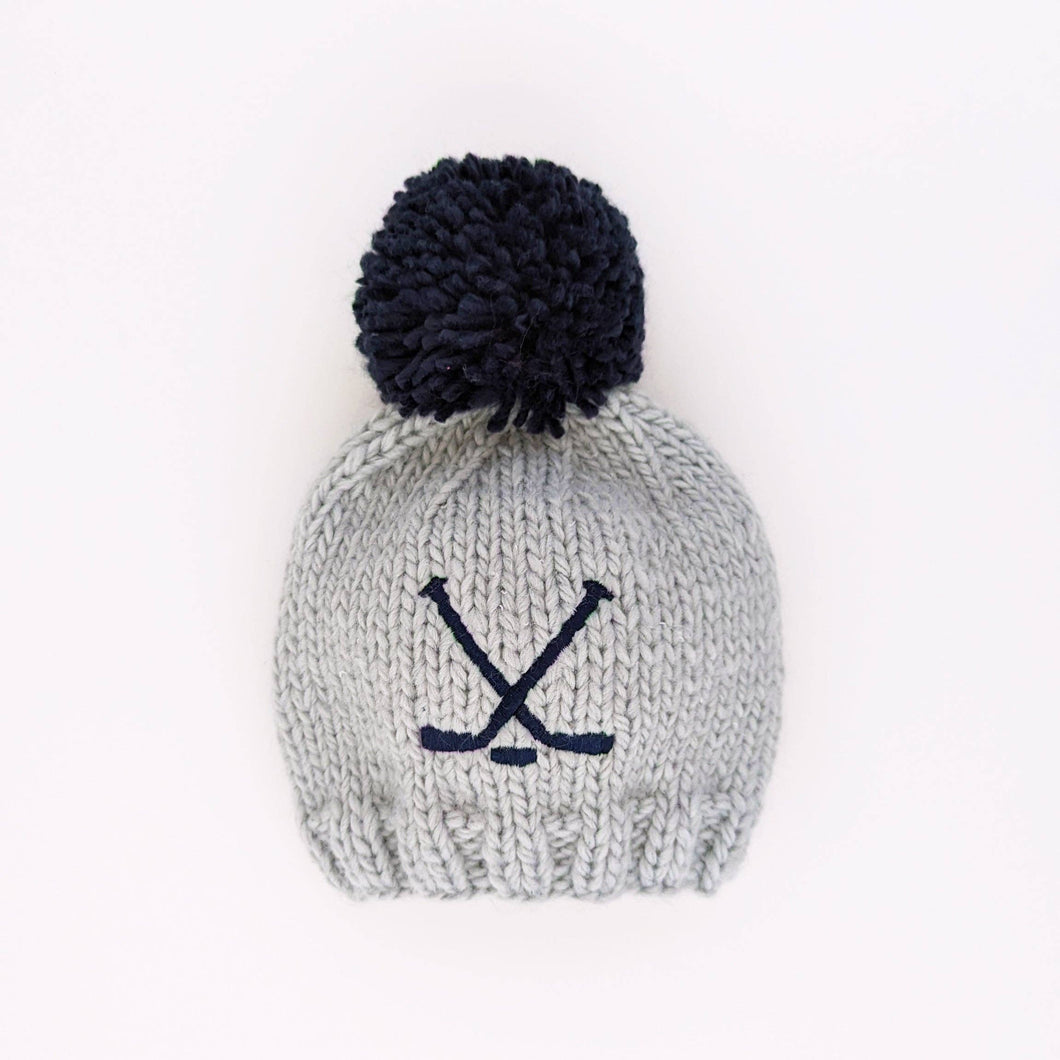 Huggalugs - Hockey Beanie Hat Ice Grey Baby & Kids due July: S (0-6 months)