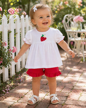 Load image into Gallery viewer, Petit Ami &amp; Zubels - Knit Strawberry Shirt &amp; Shorts Set - 18 Month
