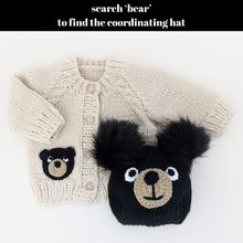 Load image into Gallery viewer, Huggalugs - Black Bear Cardigan for Baby &amp; Toddler - 6-12 months
