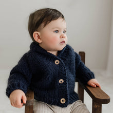 Load image into Gallery viewer, Huggalugs - Shawl Collar Indigo Cardigan Sweater for Baby &amp; Toddler: 12-18 months
