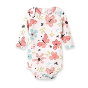 Tesa Babe - Fluttering Blossoms Baby Girl Cotton Bodysuit: 6-12M