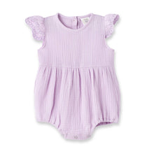 Load image into Gallery viewer, Tesa Babe - Lavender Bubble Gauze Bodysuit: 6-9M
