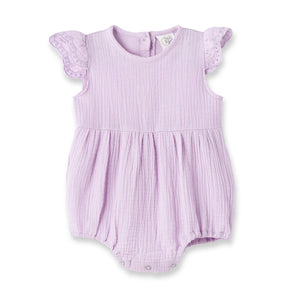 Tesa Babe - Lavender Bubble Gauze Bodysuit: 6-9M