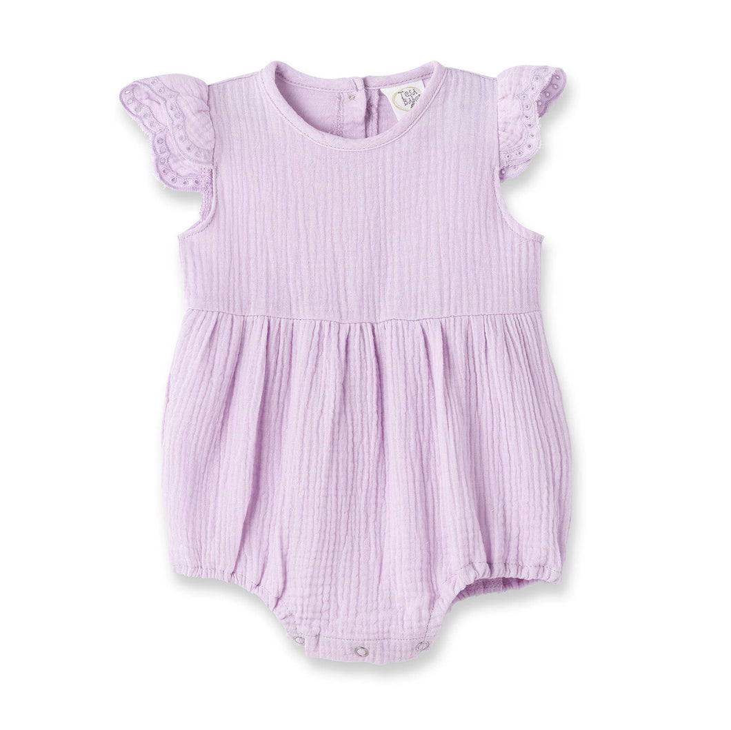 Tesa Babe - Lavender Bubble Gauze Bodysuit: 6-9M