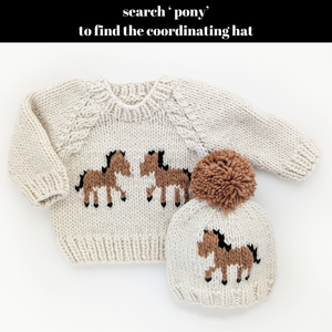 Huggalugs - Pony Sweater Natural for Baby & Toddler due July: 6-12 months