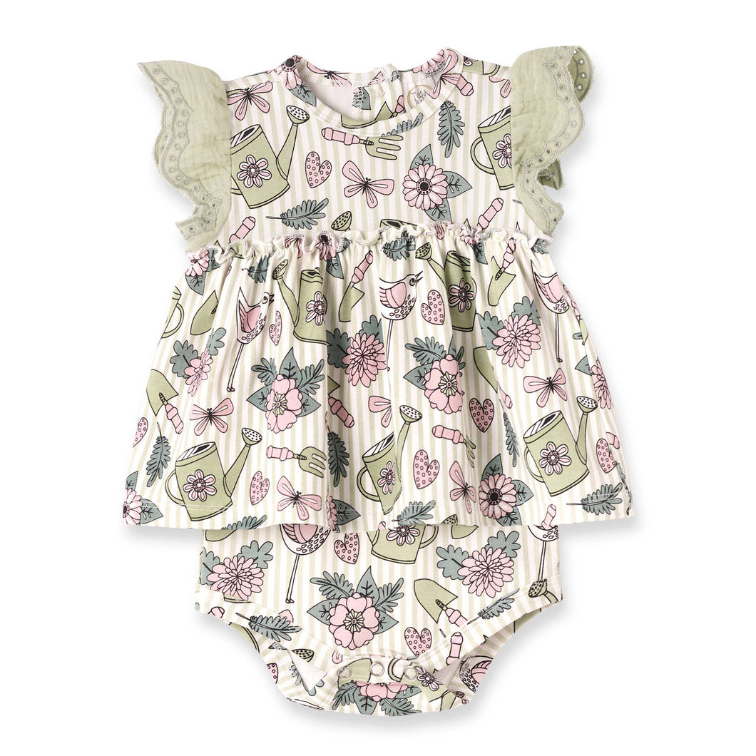 Tesa Babe - Garden Bloom Skirted Bodysuit: 0-3M