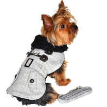 Load image into Gallery viewer, Doggie Design - Grey Herringbone Designer Harness Coat - Large
