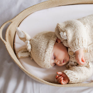 Huggalugs - Flower Bunny Beanie Natural Baby & Kids: Small (0-6 months)