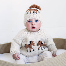 Load image into Gallery viewer, Huggalugs - Pony Sweater Natural for Baby &amp; Toddler due July: 6-12 months
