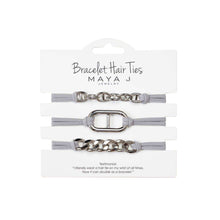 Load image into Gallery viewer, Maya J - 2-in-1 Bracelet Hair Tie Set - Classic - 3 Pc Set - 10 Pack - Yellow w/ Beige Band - Option 1
