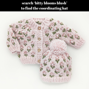 Huggalugs - Bitty Blooms Blush Cardigan Sweater for Baby & Toddler due July: 12-18 months