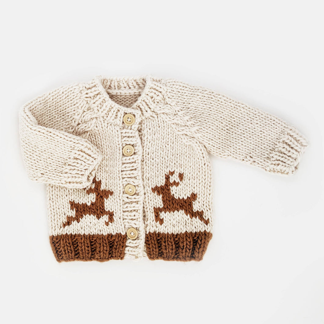 Huggalugs - Oh Deer Cardigan Sweater Baby & Toddler: 0-6 months