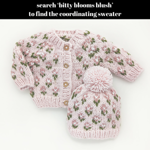 Huggalugs - Bitty Blooms Blush Beanie Hat for Baby & Kids due July: Small (0-6 months)