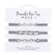 Load image into Gallery viewer, Maya J - 2-in-1 Bracelet Hair Tie Set - Classic - 3 Pc Set - 10 Pack - Yellow w/ Beige Band - Option 1
