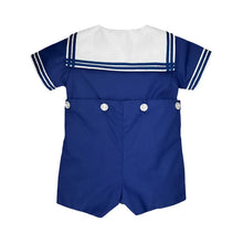 Load image into Gallery viewer, Petit Ami &amp; Zubels - Nautical Sailor Bobby Suit - Navy / 12 Month
