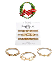 Load image into Gallery viewer, Maya J - 2-in-1 Bracelet Hair Tie Set - Classic - 3 Pc Set - 10 Pack - Yellow w/ Beige Band - Option 1

