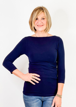 Load image into Gallery viewer, ELIETIAN - Three Quarter Sleeve Top: CHOCOLATE / One Size
