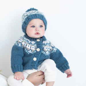 Huggalugs - Fairisle Slate Cardigan Sweater for Baby & Toddler due July: 12-18 months