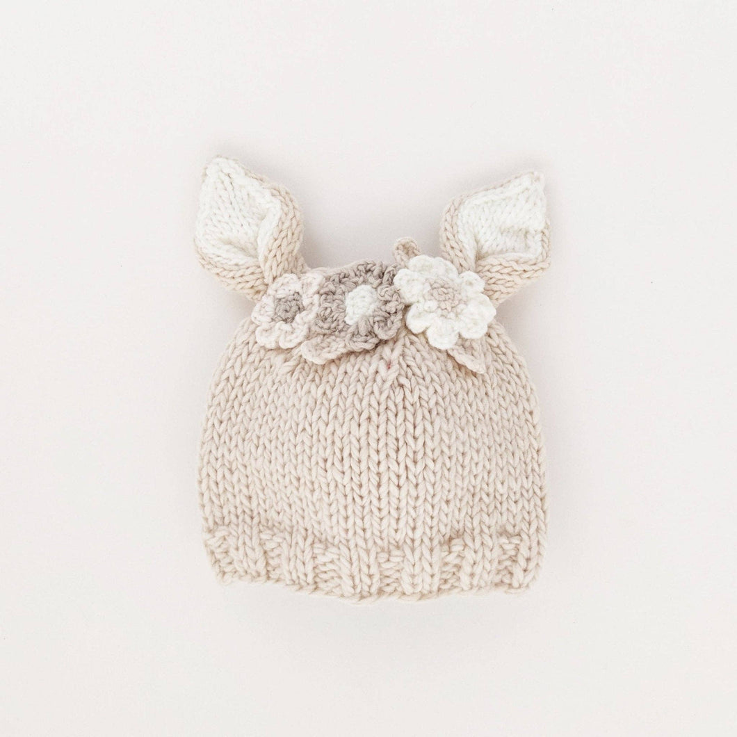 Huggalugs - Flower Bunny Beanie Natural Baby & Kids: Small (0-6 months)