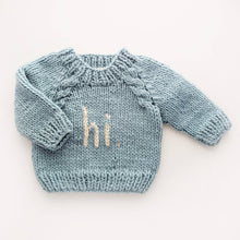 Load image into Gallery viewer, Huggalugs - Hi. Surf Bllue Crew Neck Sweater Baby &amp; Toddler - 12-18 months
