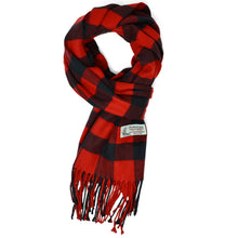 Load image into Gallery viewer, Glory Max - Unisex Soft Cashmere Feel Buffalo Plaid Winter Muffler Scarf - Red
