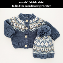 Load image into Gallery viewer, Huggalugs - Fairisle Slate Beanie Hat Baby &amp; Kids: Medium (6-24 months)
