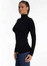 Load image into Gallery viewer, ELIETIAN - Long Sleeve Mock Neck Top: Black / One Size
