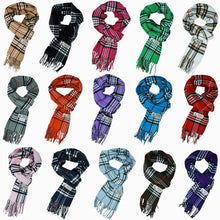 Load image into Gallery viewer, Glory Max - Unisex Winter Scarf Classic Tartan Plaid Soft Cashmere Feel  - Black
